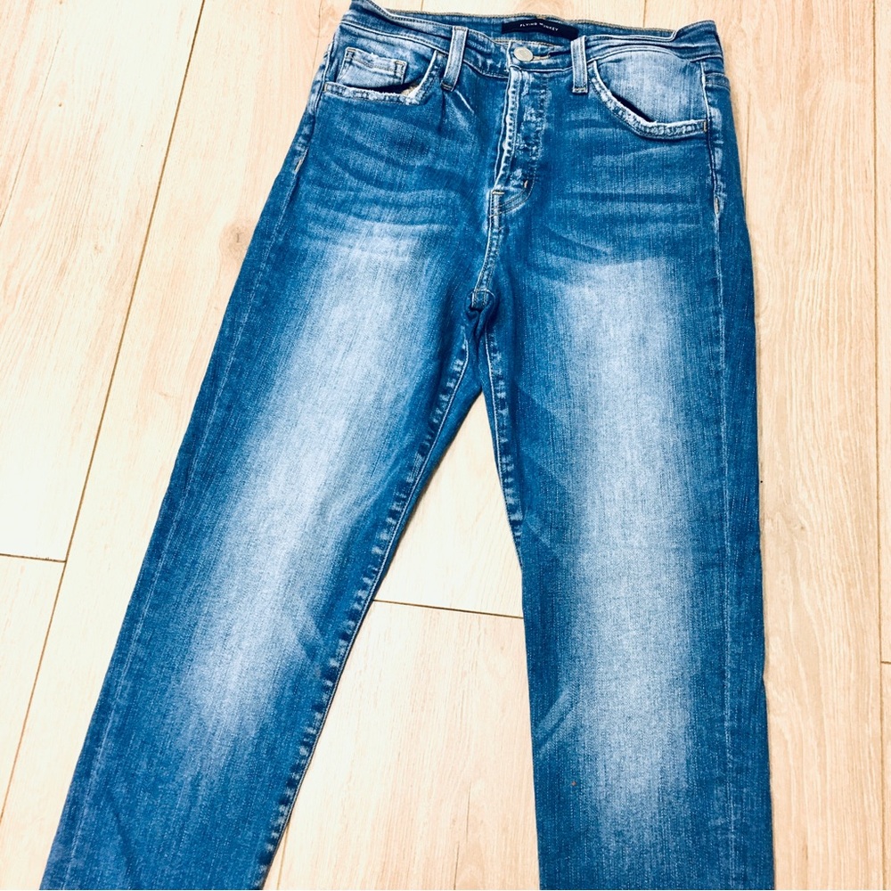 Flying Monkey High-Rise Blue Women's skinny denim Jeans raw hem ankle 26 waist